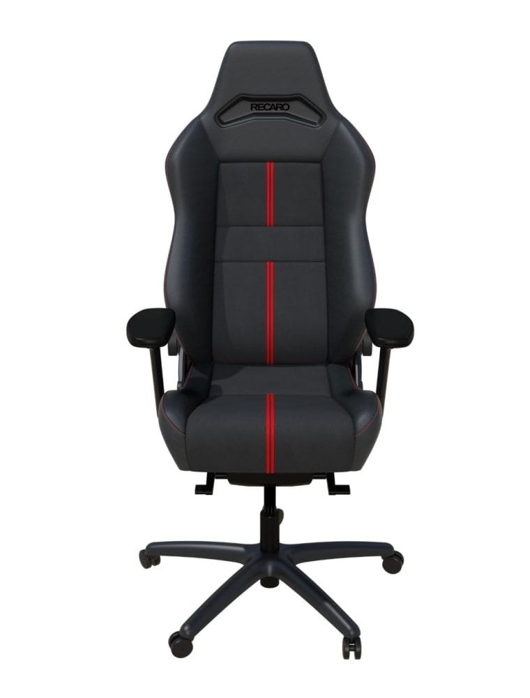 RECARO SPEEDSTAR Lifestyle Stuhl KL schwarz/Dinamica (Alcantara) schwarz mit Zierstreifen und Nähte indischrot